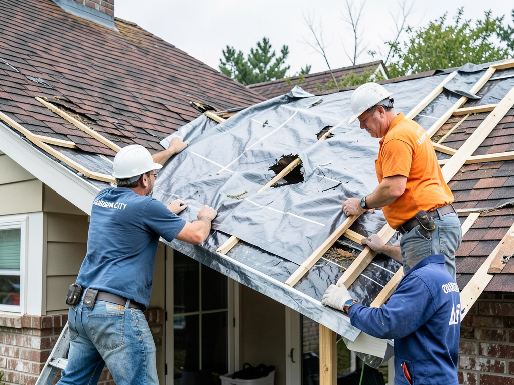 How to properly tarp a damaged roof to prevent mor