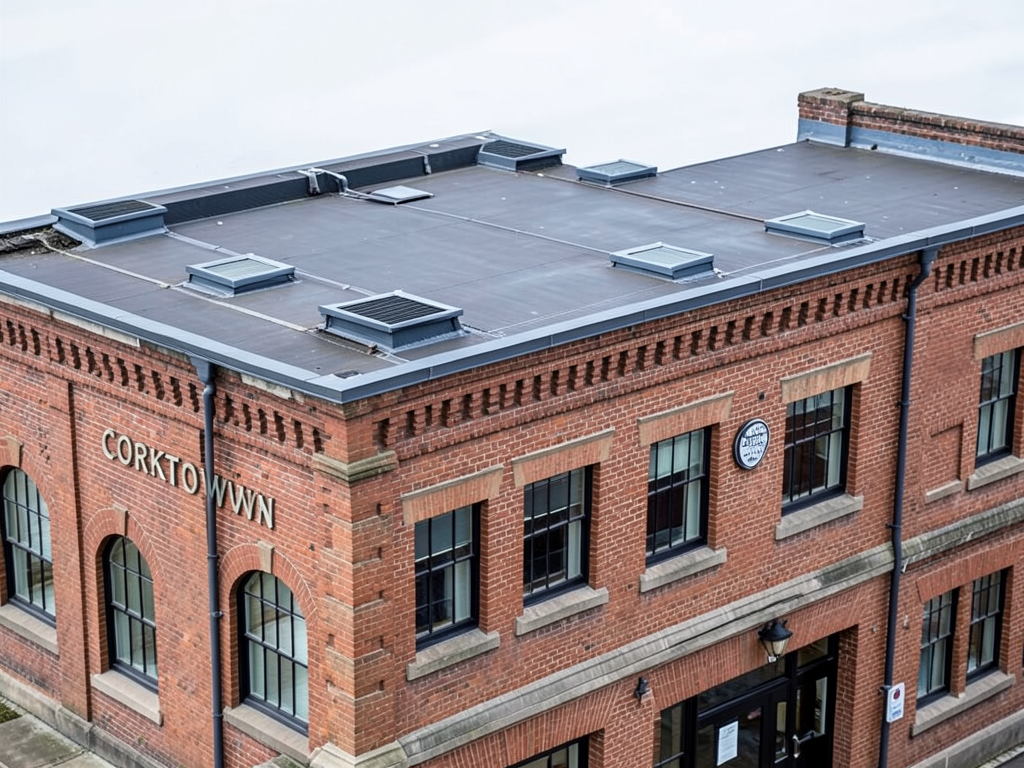 Why flat roofs in corktown require specialized dra